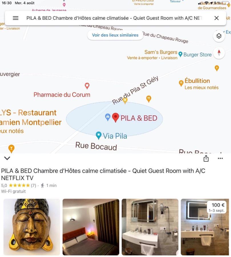 Pila & Bed Montpellier Centre Corum Comedie - Chambre Calme Climatisee - Quiet Air-Conditioned Room Εξωτερικό φωτογραφία